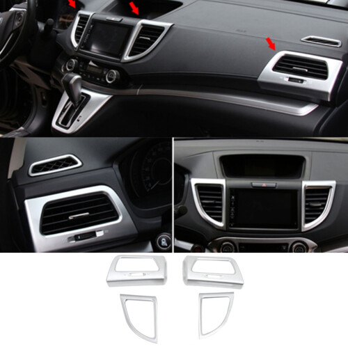 4St ABS Chrome Bil Front Luftuttag Luftkonditionering Ventilation Trim Panel Cover för  CRV/CR-V 2012-2016 1