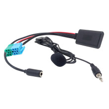Bil 6+8Pin Audio Aux-Kabel Mikrofon Handsfree Mobiltelefon Gratis Samtalsadapter för Bravo 2007+