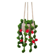 Rearview Mirror Pendant Cute Potted Plants Crochet Car Mirror Hand Knitted Plant Hanging Ornaments Car Accessories C