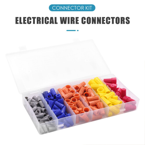 158Pcs 5 Colors Electrical Wire Connector Twist- Screw Terminal Spring Inserted Nuts Caps Assortment Set 2