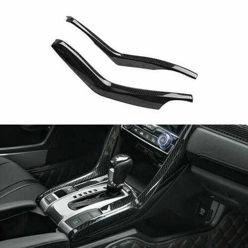 2Pcs Carbon Fiber Gear Shift Stripe Panel Cover Trim for   10Th 2016-2019 1