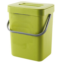 Trash Can with Lid Under Sink Green Trash Can Plastic Waste Basket Hanging Waste Bin for Bathroom/Office,Waste Compost Bin for Kitchen Small Garbage