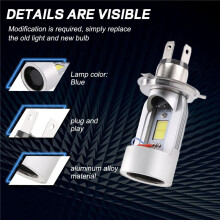 H4 LED Scheinwerfer Birne Motorrad Hi/Lo Beam mit Angel Eye Tag Fahr Licht 25W 3000LM Super Hell 6000K
