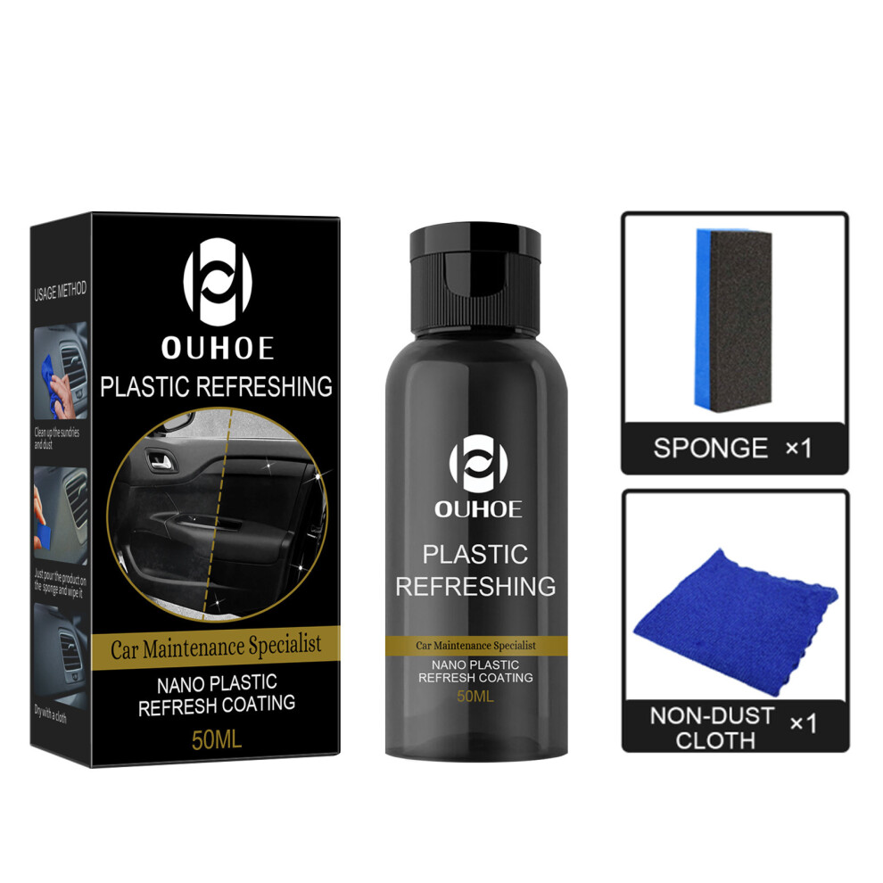 (50Ml Set (Boxed)) Automotive Plastic Renovation Agent, Dashboard Panel Interior, Dust-Proof Glazing, Plastic Whitening, Maintenance 6921940608689