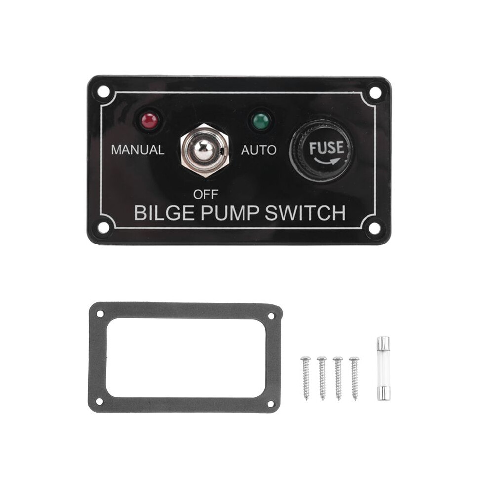 12V Fused Marine Bilge Pump Panel With Led Indicator Manual/Off/Auto 3-Way Toggle Light 6031587959034