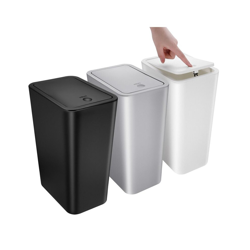 3Pcs Small Bathroom Trash Can With Lid - 2.6 Gallon Slim Garbage Bin For Kitchen/Bedroom/Office/Dorm 6032166769532