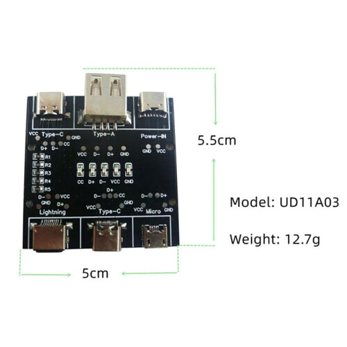 UD11A03 Data Cable Detection Board USB Cable Tester for IOS Android Type-C Short Circuit -Off Switching Test Tool 2