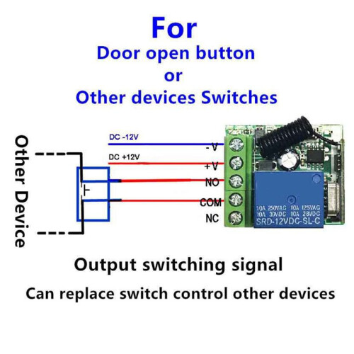 433Mhz Wireless Remote Control  Universal DC12V 1CH Relay Receiver Module RF Transmitter 433 Mhz Remote Control 1