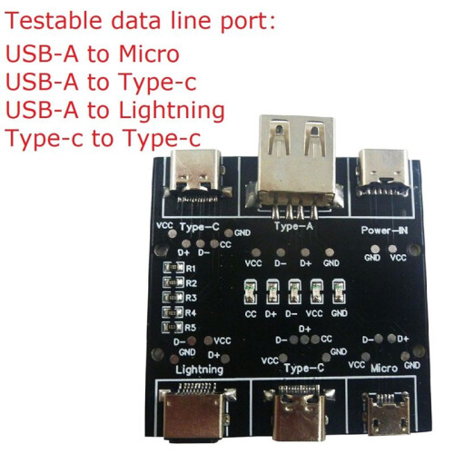 UD11A03 Data Cable Detection Board USB Cable Tester for IOS Android Type-C Short Circuit -Off Switching Test Tool 1