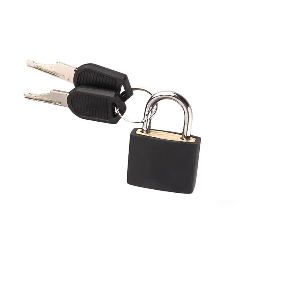 Multicolor Small Brass Padlocks With 2 Keys For Toolbox, Bag, Luggage, Diary - Durable Plastic Design, Black Color 9426802471052