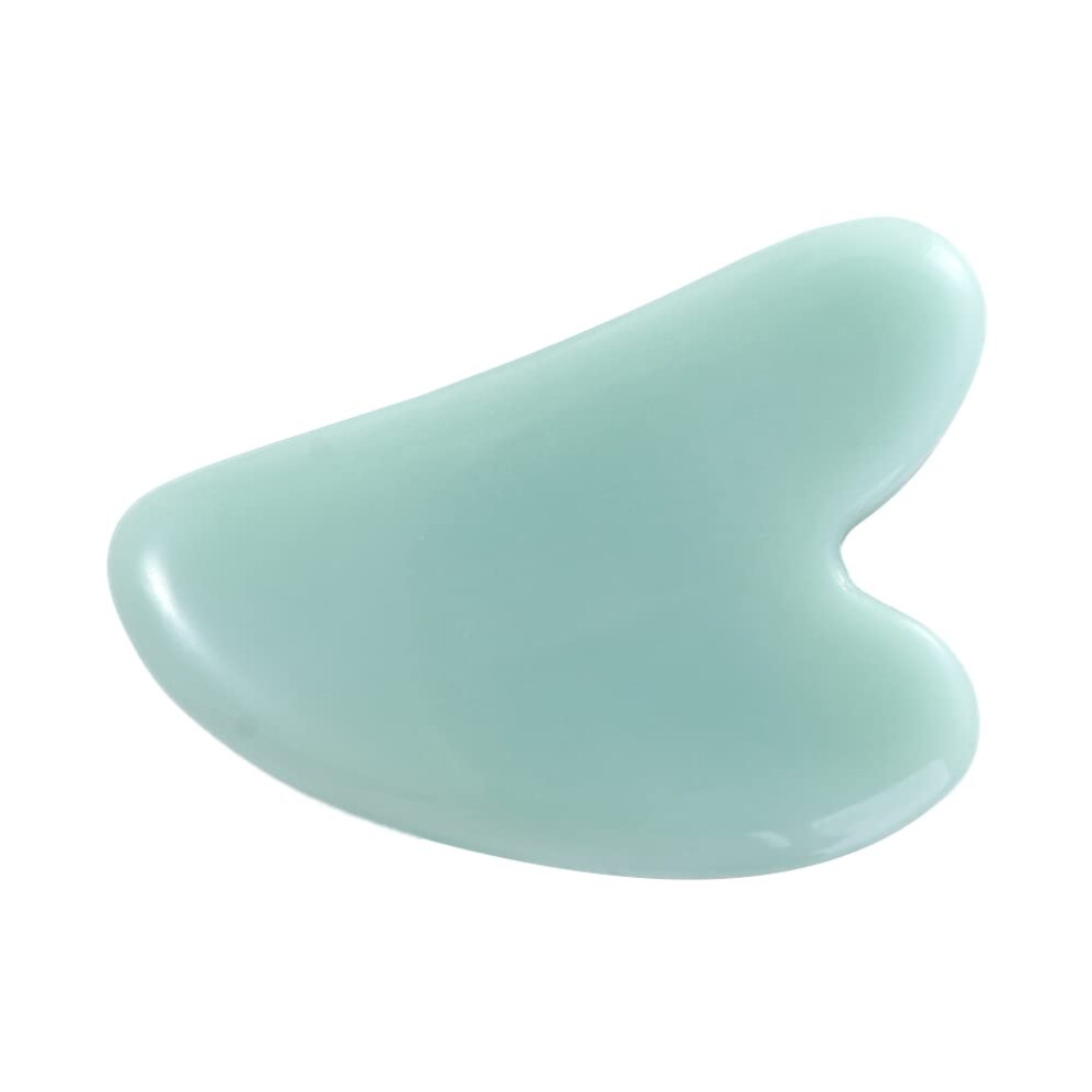 Green Natural Jade Gua Sha Facial Massage Tool For Lifting, Antiwrinkle And Muscle Relief