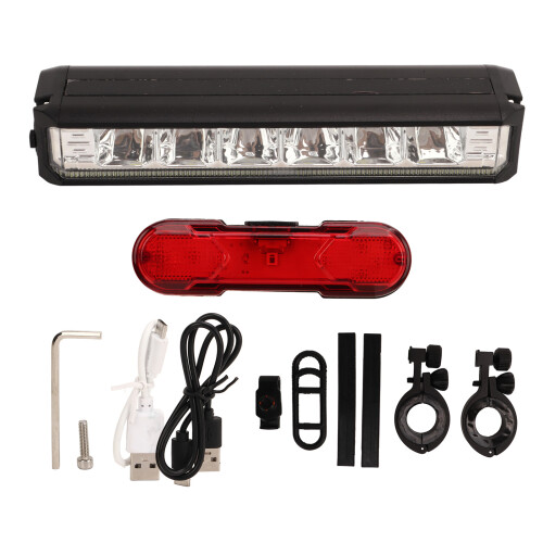 Aluminum Alloy USB Rechargeable Bicycle Light Set 6 Brightness 1