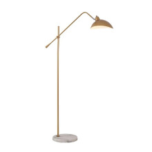 Floor Lamp 360Degree Adjustable, Marble Base, Metal Lampshade, Pole Lamp for Living Room, Modern Gold Floor Lamp