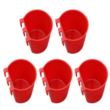 Pack of 5 Bird Feeders Food Cups for Poultry, Chickens, and Birds, Durable Plastic Feeding Equipment, 8oz Size