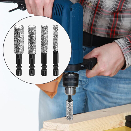 Tile Bits HexagonalHandle Brazed Hole Drill Bit For Ceramic Tile Porcelain Marble Veneers Drilling Accessories 1