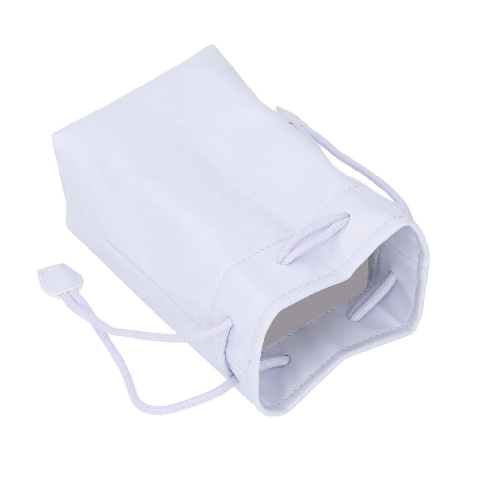 Pu Leather Drawstring Pouch Bag Waterproof Camera Storage 19.5Cm White 4681369779149