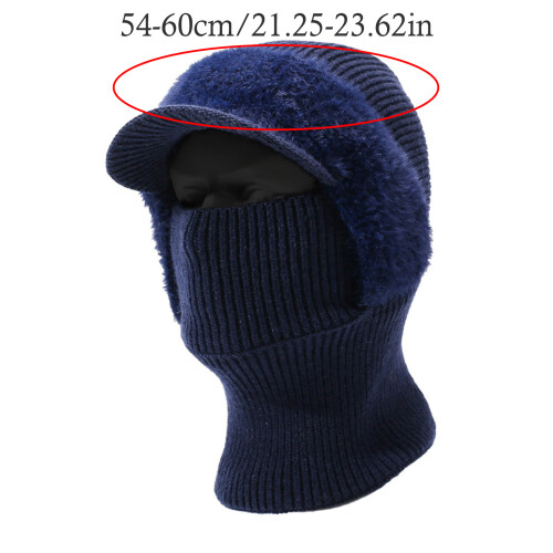 Verdickter gestrickter Ushanka-Halsmanschette, pelziges-braun 2