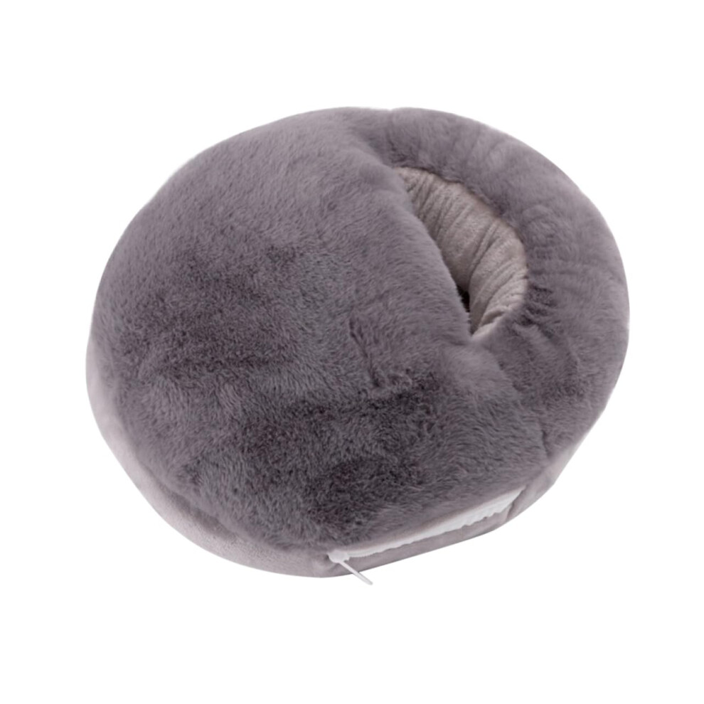 Grey Usb Heated Slippers With Plush Comfort For Indoor Winter Warmth, Electric Foot Warmer