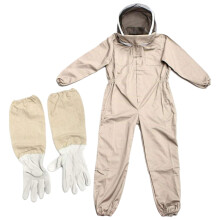 Beekeeping Suit With Gloves, FullBody StingProof, Ventilated Zipper Hood, Canvas Beekeeping Suit For Beekeepers
