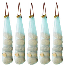 Mesh Fabric Freshness, Breathable Vegetable Bag Holder with Strong Pulling Resistance for Easy Access and Wash (Pack of 5)
