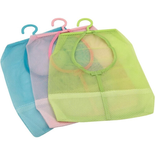 Kitchen Bathroom Storage Organizer, Multipurpose Clothespin Bag with Completely Rustproof Design, Hanging Mesh Drying Bag featuring Quick Dry Time, 3