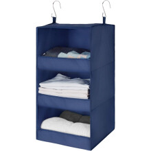 Washable Hanging Organizer, Easy To Use With Thickened Oxford Fabric, Maximized Vertical Design For Closet & Rv, 3-Shelf Space Saving Storage, Gray