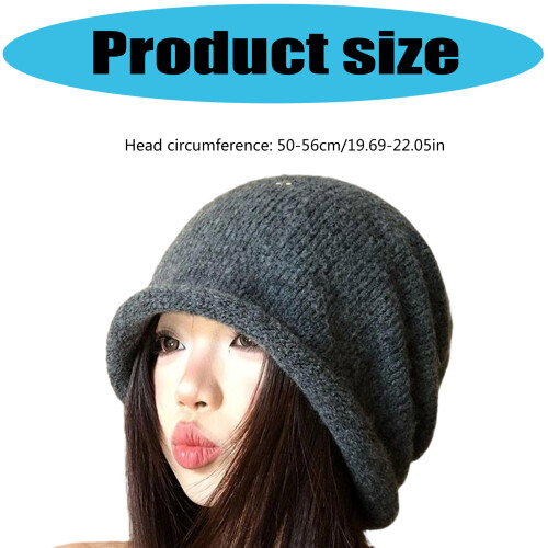 Multifunktionale Strickmütze für Damen, vielseitige-Grau 2