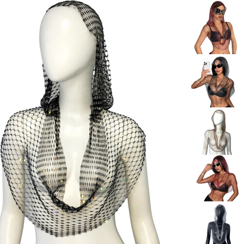 Funkelnder Strass-Kapuzenpullover, HipHop-Tanz-Event,-Gold L 2