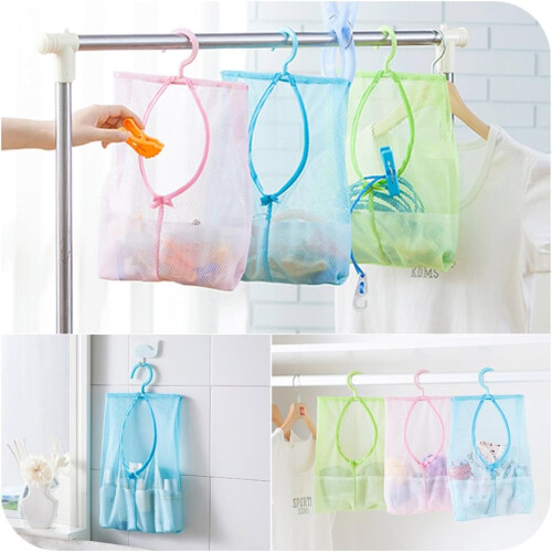 Kitchen Bathroom Storage Organizer, Multipurpose Clothespin Bag with Completely Rustproof Design, Hanging Mesh Drying Bag featuring Quick Dry Time, 3 1