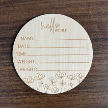 Smooth Reusable Wood, Nursery Decor, Wooden Baby Announcement Sign Personalized with Baby's First Handprint or Footprint, Unique and Meaningful for
