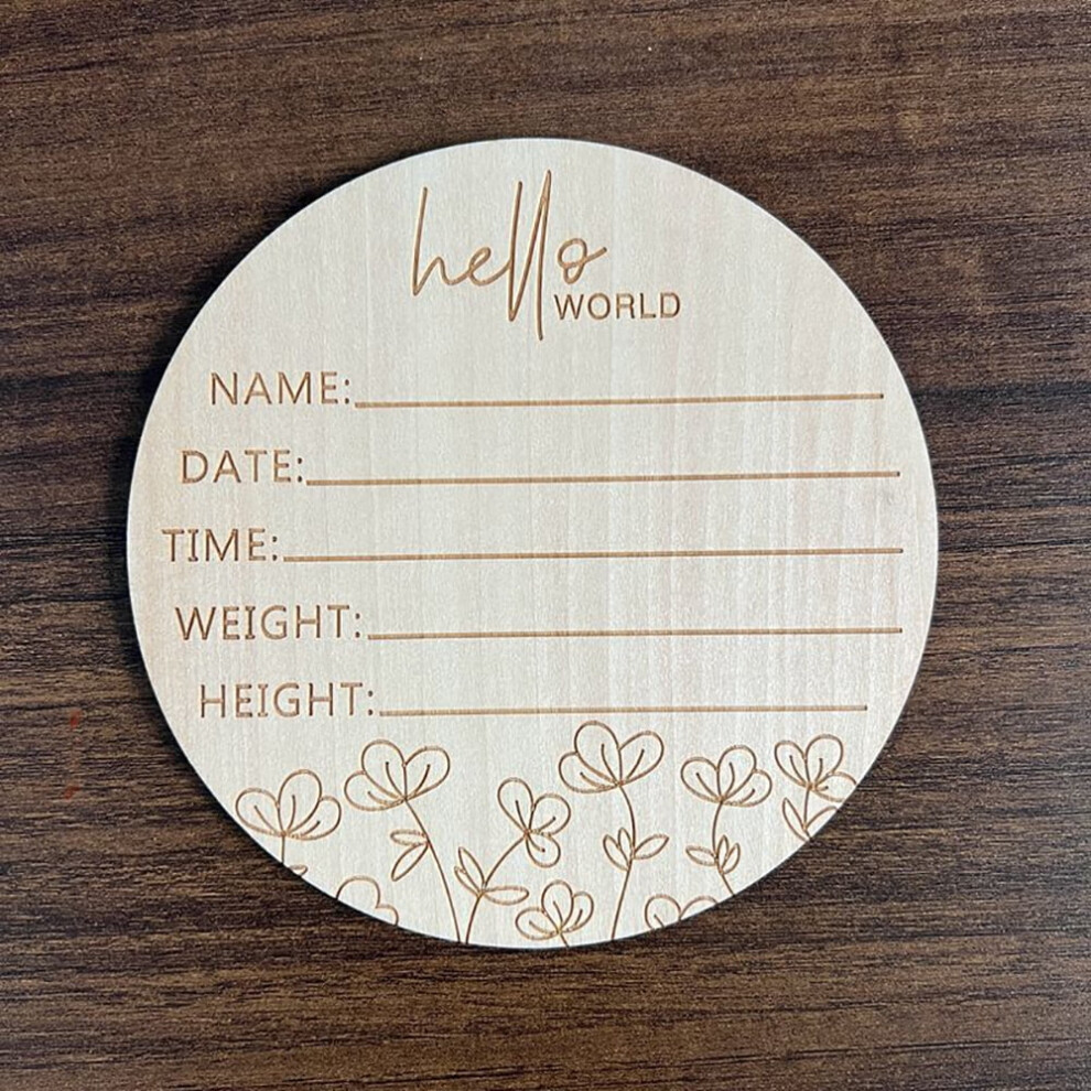 Smooth Reusable Wood, Nursery Decor, Wooden Baby Announcement Sign Personalized with Baby's First Handprint or Footprint, Unique and Meaningful for