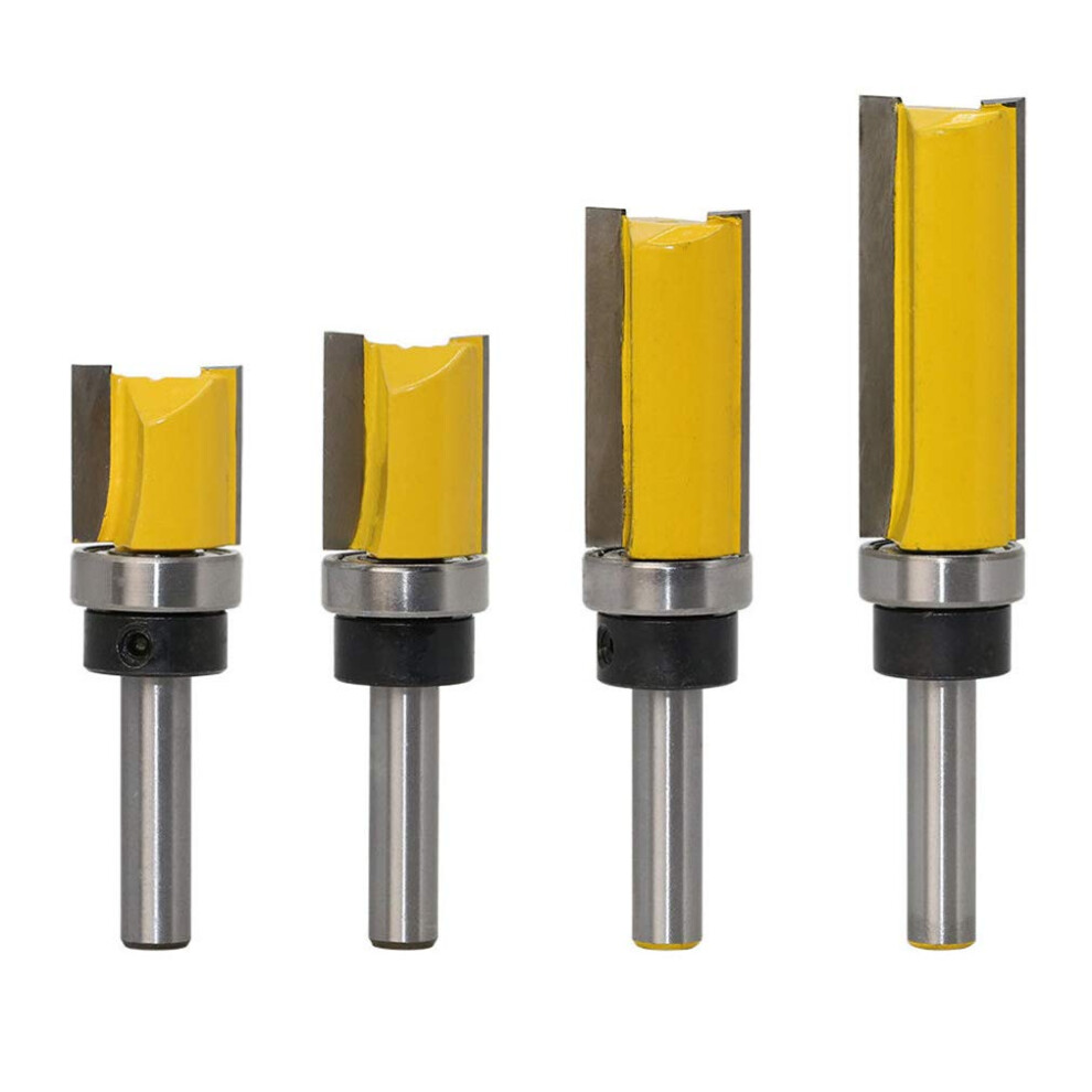 Template Router Bit Set For Wood Cutting And Mdf Projects, Micro-Grain Tungsten Carbide Blades Ensure Durability And Precision, Anti-Kickback Design 9173940346222