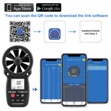 Multifunctional Wind Meter with Bluetooth, Handheld Wind Speed Meter for Windsurfing, Drone Flying, and More, Equipped with Temperature Measurement,