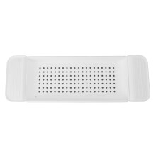 Retractable Plastic Bathtub Shelf Across Tub White 588g Storage Organizer