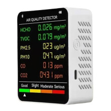 6 in 1 Multifunctional Air Quality Tester with LCD Display for Home and Office Wall Mounted Indoor Monitoring Device