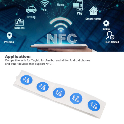 Etichette NFC impermeabili in PVC da 504 byte, 30 pezzi, adesivi programmabili per TagMo Blu 2