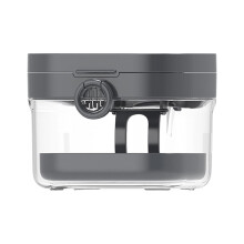 Denture Containers for Soaking Denture Bath Container With Mirror Gray Night Guard And Retainer Cleaning Tool Set