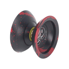 Yo Yo Toy 2 Rotate Modes Aluminum Alloy 5.5cm Ball Black Red