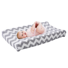 Changing Mat Cover - Soft Cotton Stretch Diaper Changing Pad Cover Gray Wave | Comfortable Durable Printed Changing Pad Covers