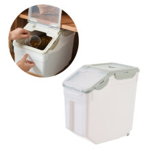 Pet Food Storage Bin Small Size Airtight Dry Food Container With Sealed Buckle Reinforced Snap Tight Lid For Freshness