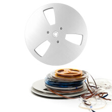Silver 7 Inch 1/4 Open Tape Reel with 3 Holes for Recording Use