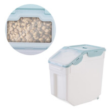 Moisture Pet Food Container Small Nordic Blue Durable Plastic Dry Food Storage Case With Snap Tight Lid Sealed Buckle