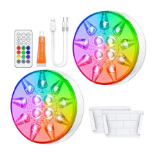 Floating Pool Lights RemoteControlled 2Pack 16 Colors Rechargeable Waterproof Bulb Spotlight Lantern Garden