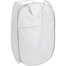 Smart Laundry Companion, Wide Opening Collapsible Mesh Hamper with Reinforced Carry Handle for Quick-Drying Breathable Storage
