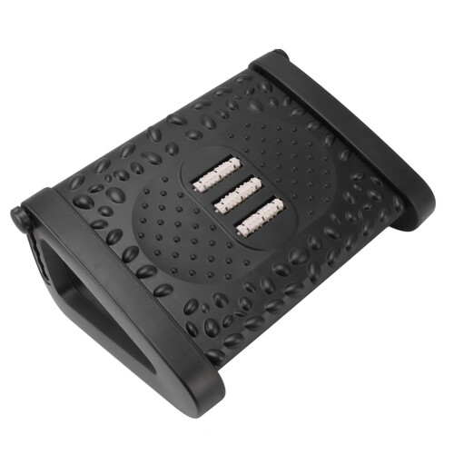 Adjustable Under Desk Footrest with Massage Texture, Roller, Black