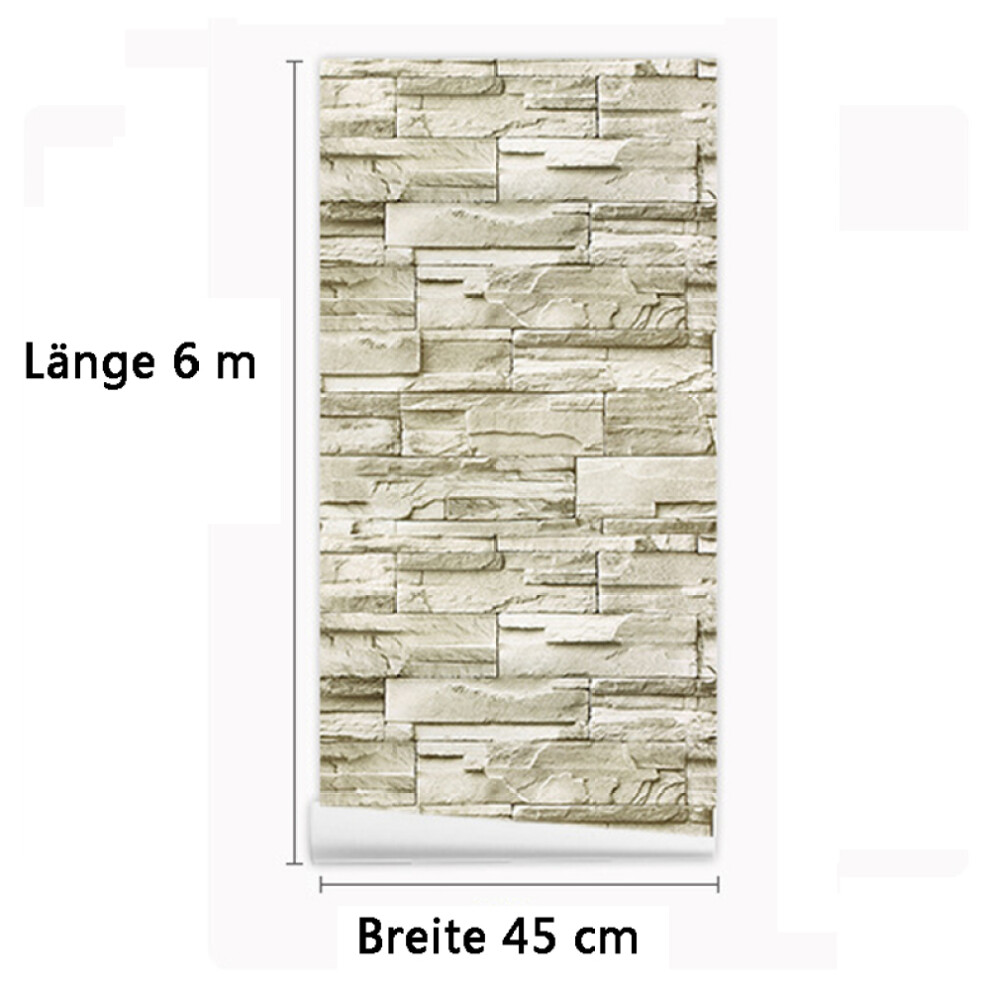 Faux Stone Wallpaper, Brick Design Removable Self Adhesive Wallpaper For Kitchen Backsplash, Stone Wallpaper Peel And Stick For Living Room Fireplace 9128293520003