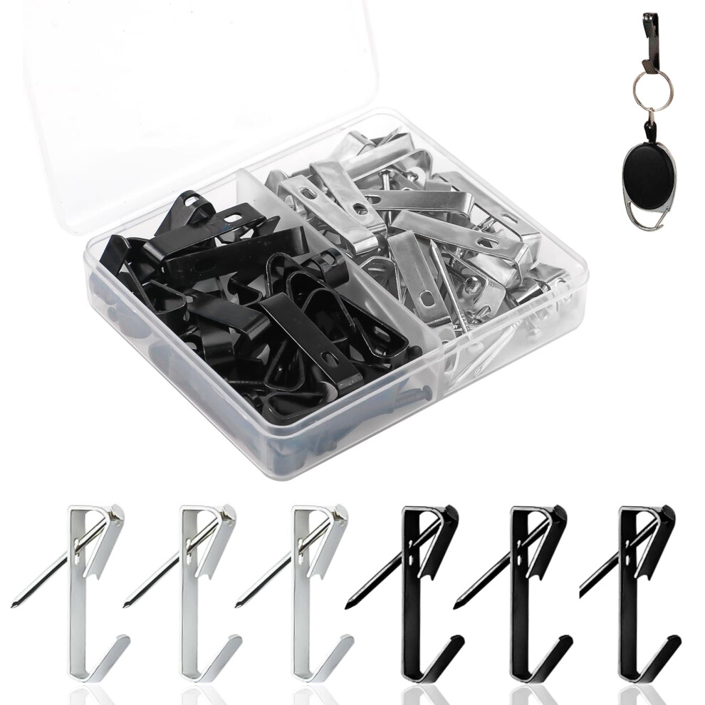 Invisible Nail Hangers, Wide Application Walls From Stucco To Concrete, Protecting Your Walls From Damage (40 Sets Silver) 9405630061529