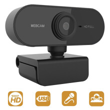 Webcam für Videoanrufe, echte 1080p-Videoauflösung, 90-Breitbildformat, integriertes Mikrofon, einfache Plug-and-Play-Installation,