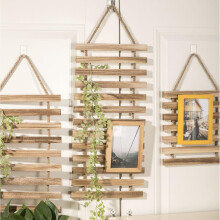 Wall Mounted Plant Stand Rustic Wooden Vertical Shelf for Indoor Outdoor Climbing Plants Space Saving