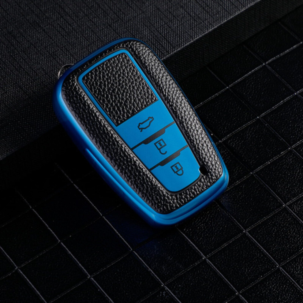 Auto Leather Tpu Car Key Cover Case For Toyota Prius Camry Corolla C-Hr Rav4 Prado 2018 Keychain Accessories Blue 9189345245954
